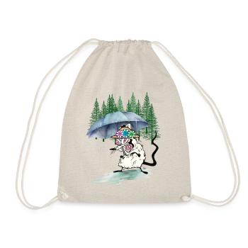 Hiking Mouse Umbrella Hike Forest Nature - Drawstring Bag - nature - Front