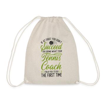 Funny Tennis Player Racket Coach - Turnbeutel - Natur - Vorne