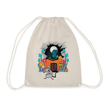 Halloween Mouse Mice Pumpkin Kids Child Baby - Drawstring Bag - nature - Front