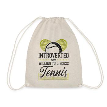 Funny Tennis Player Racket - Drawstring Bag - nature - Front