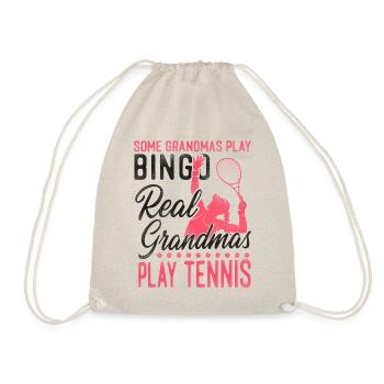 Drôle de joueur de tennis raquette grand-mère - Sac de sport léger - nature - Devant