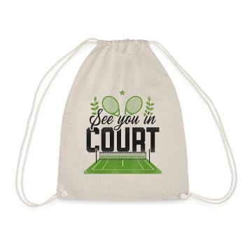 drôle joueur de tennis raquette jeu de mots voir - Sac de sport léger - nature - Devant