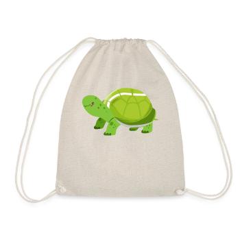 Funny Tennis Player Racket Turtle - Turnbeutel - Natur - Vorne