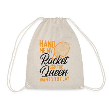 Funny Tennis Player Racket Queen - Drawstring Bag - nature - Front