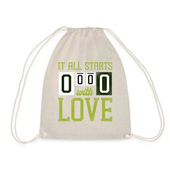 Funny Tennis Player Racket It All - Drawstring Bag - nature - Front