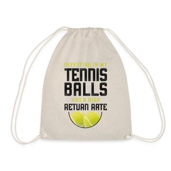Funny Tennis Player Racket Pun - Drawstring Bag - nature - Front