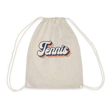 Funny Tennis Player Racket Retro - Turnbeutel - Natur - Vorne