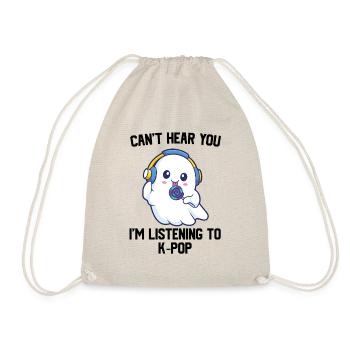 Can't Hear You I'm Listening To Kpop Cute Ghost - Turnbeutel - Natur - Vorne