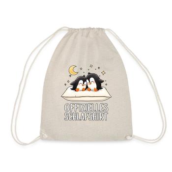 Offizielles Schlafshirt Pinguine Pinguin Paar - Turnbeutel - Natur - Vorne