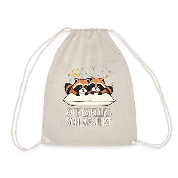 Official Sleeping Shirt Raccoon Raccoon Pair - Drawstring Bag - nature - Front