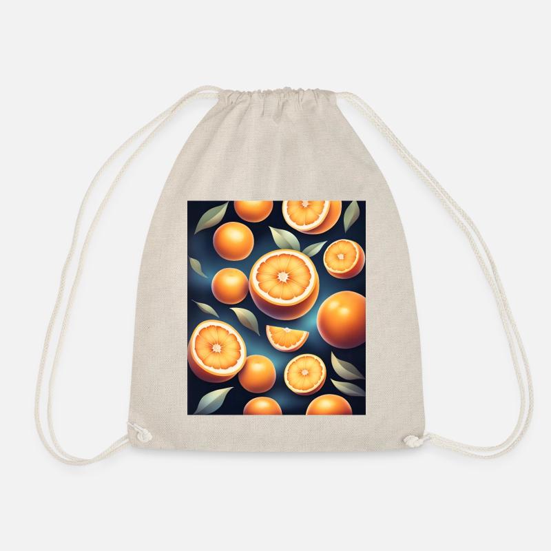 Frisches Orangen-Design - Turnbeutel - Natur