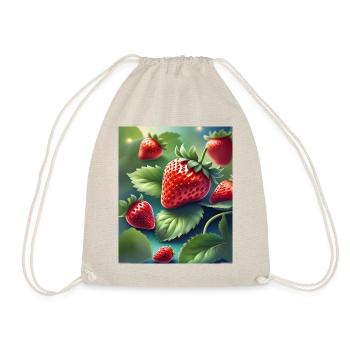 A pile of freshly picked strawberries - Drawstring Bag - nature - Front