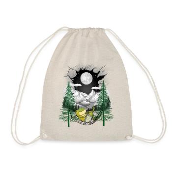 Frog frogs hammock chill nature lover - Drawstring Bag - nature - Front