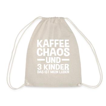 Mama Von 3 Kindern - Turnbeutel - Natur - Vorne