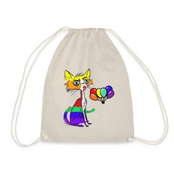 LGBT Cat Birthday Birthday Greetings Gay Pride - Drawstring Bag - nature - Front
