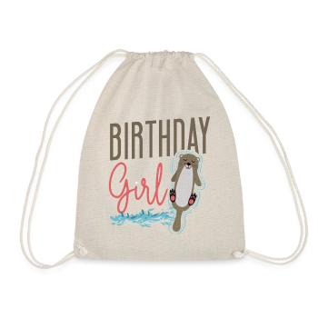 Loutre Anniversaire Fille Anniversaire Fille - Sac de sport léger - nature - Devant