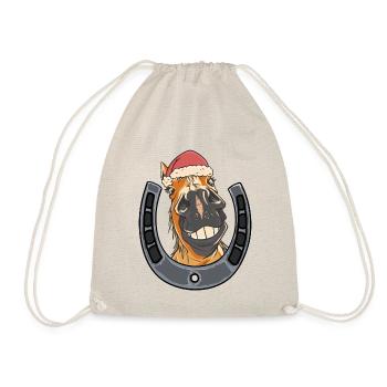 Père Noël Cheval Père Noël Chevaux Père Noël - Sac de sport léger - nature - Devant