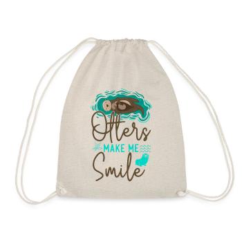Otter Otters Make Me Smile - Drawstring Bag - nature - Front