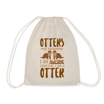 Otter Otters Are Awesome I Am - Drawstring Bag - nature - Front