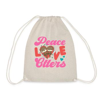 Otter Girl Peace Love Otters - Turnbeutel - Natur - Vorne