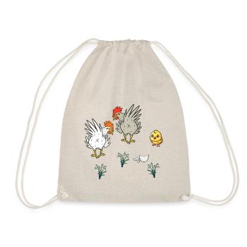 Chicken Chickens Poultry Chicks Spring Easter Child - Drawstring Bag - nature - Front