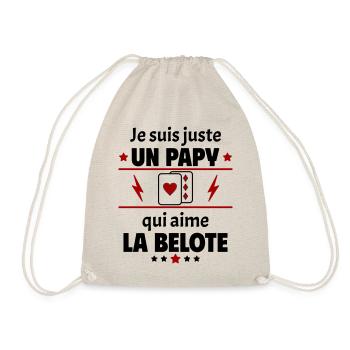 Juste un papy qui aime la belote, cadeau noël - Sac de sport léger - nature - Devant