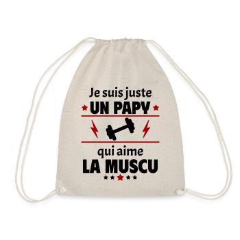 Juste un papy qui aime la muscu, cadeau noël - Sac de sport léger - nature - Devant