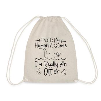 Otter This Is My Human Costume I'm - Drawstring Bag - nature - Front