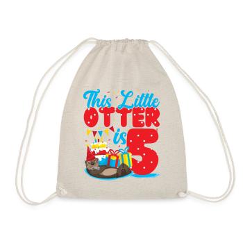 Otter Birthday This Little Otter - Drawstring Bag - nature - Front