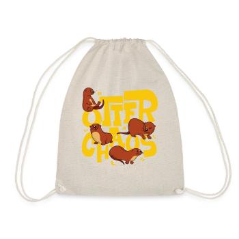 Otter Pun Otter Chaos - Drawstring Bag - nature - Front