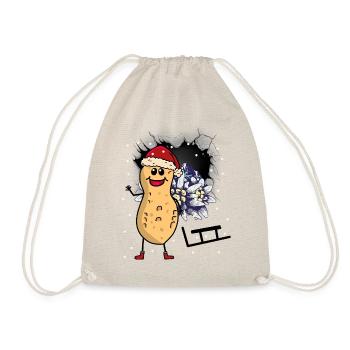 Peanut Winter Sports Sledding Tobogganing Mountains Tyrol - Drawstring Bag - nature - Front