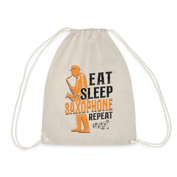 Saxophone Eat Sleep Saxophone - Turnbeutel - Natur - Vorne