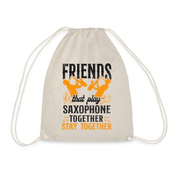 Saxophone Friends Besties Buddies - Drawstring Bag - nature - Front
