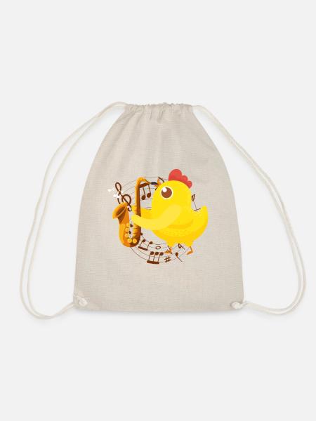 Saxophone Girl Chicken Saxophone - Turnbeutel - Natur