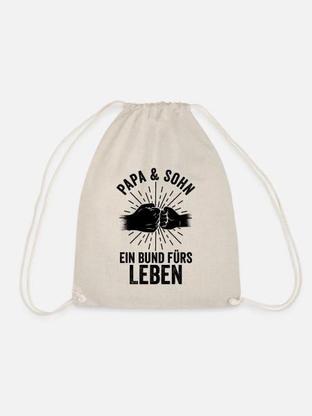 Vater Papa Und Sohn - Turnbeutel - Natur