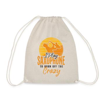 Saxophones I Play Saxophones To Burn - Drawstring Bag - nature - Front