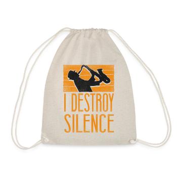 Saxophone I Destroy Silence - Turnbeutel - Natur - Vorne