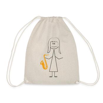 Saxophone Saxophone Girl - Turnbeutel - Natur - Vorne
