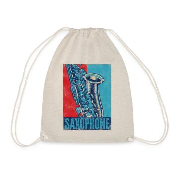 Saxophone Retro Vintage Saxophone - Turnbeutel - Natur - Vorne