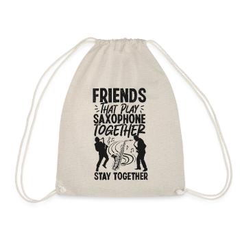Saxophone Friends Besties Buddies - Drawstring Bag - nature - Front