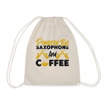 Saxophone Coffee Powered By - Drawstring Bag - nature - Front