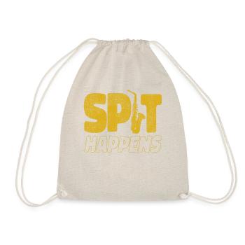 Saxophone Pun Spit Happens - Drawstring Bag - nature - Front
