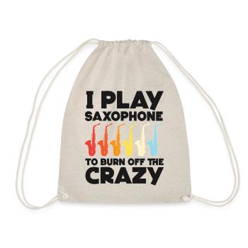 Saxophones I Play Saxophones To Burn - Drawstring Bag - nature - Front