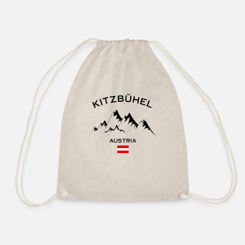 Kitzbühel Ski Resort Austrian Alps Skiing Souvenir - Drawstring Bag - nature