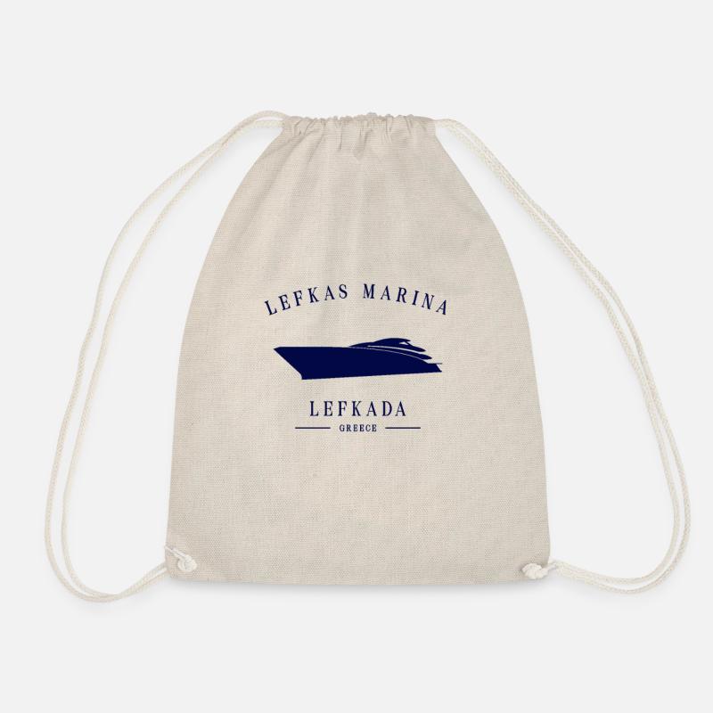 Lefkas Marina Greece Yacht Club Lefkada - Drawstring Bag - nature