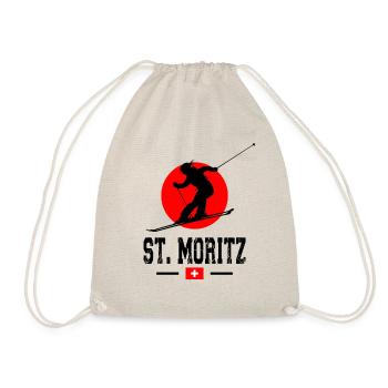 Skigebiet St. Moritz Skifahren in den Schweizer Alpen Souvenir - Turnbeutel - Natur - Vorne
