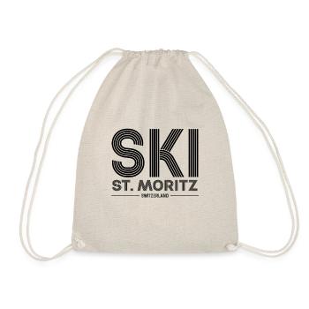 Skigebiet St. Moritz Skifahren in den Schweizer Alpen Souvenir - Turnbeutel - Natur - Vorne