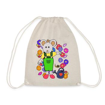 Mouse Gardener Summer Flowers Gardening Kids - Drawstring Bag - nature - Front
