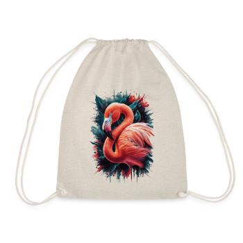 Pink Flamingo – Tropical & Colorful - Drawstring Bag - nature - Front