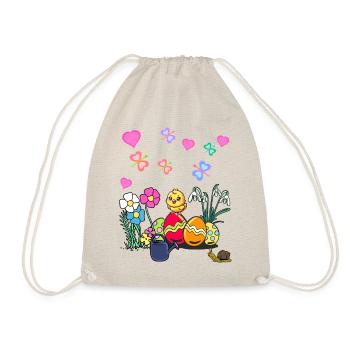 Easter Chick Easter Eggs Kids Child - Drawstring Bag - nature - Front